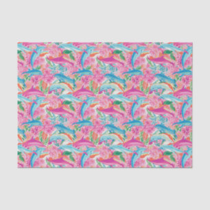 Preppy Palm Beach Tropical Delphins Muster Seidenpapier