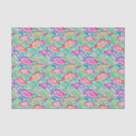 Preppy Palm Beach Tropical Fish Muster Seidenpapier