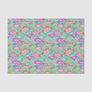 Preppy Palm Beach Tropical Fish Muster Seidenpapier