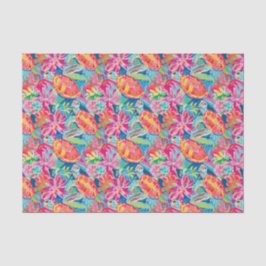 Preppy Palm Beach Tropical Turtles Pattern Seidenpapier