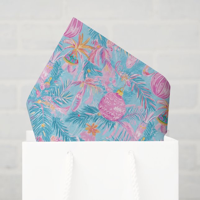 Preppy Palm Beach Weihnachtsbäume & Ornamente Seidenpapier (Geschenktüte)