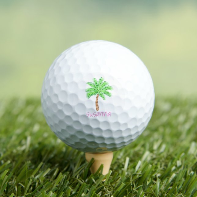 Preppy Palm Tree Custom Carbon Fibre Golfball (Insitu T-Shirt)