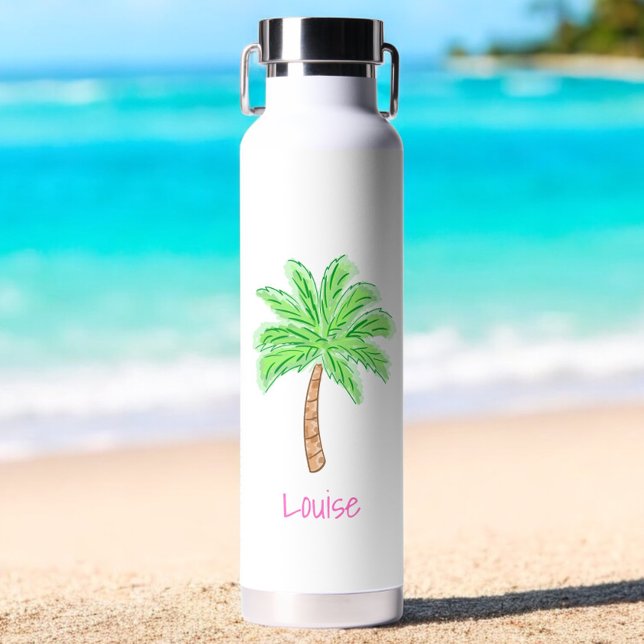 Preppy Palm Tree Personalized  Trinkflasche (Von Creator hochgeladen)
