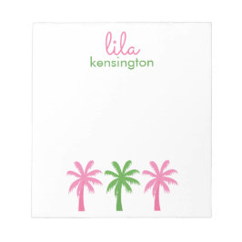 Preppy Palm Trees Personalisiert Notepad Notizblock