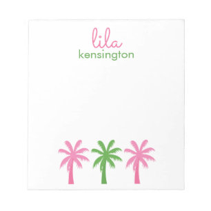 Preppy Palm Trees Personalisiert Notepad Notizblock