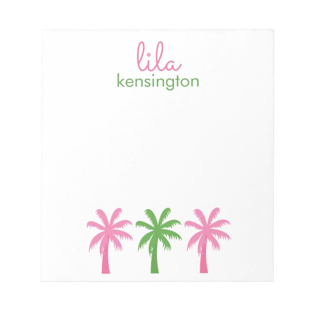 Preppy Palm Trees Personalisiert Notepad Notizblock (Vorderseite)