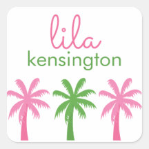 Preppy Palm Trees Personalisiert Stickers