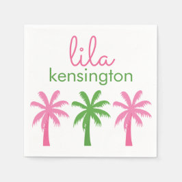 Preppy Palm Trees Personalisiertes Party Napkins Serviette
