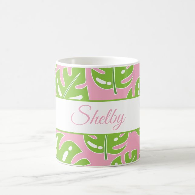 Preppy Palms personalisierte Mug Kaffeetasse (Mittel)