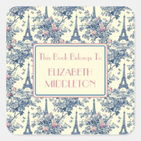 Preppy Parisian Toile Eiffel Tower Buchzeichen