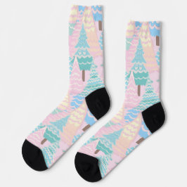 Preppy pastel Christmas tree socken