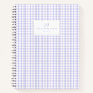 Preppy & Pastel Lavender Gingham Notizbuch