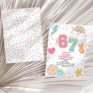 Preppy Patch 67 7. Geburtstag Einladung