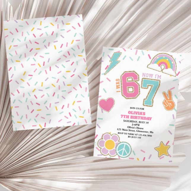Preppy Patch 67  7. Geburtstag Einladung (Von Creator hochgeladen)