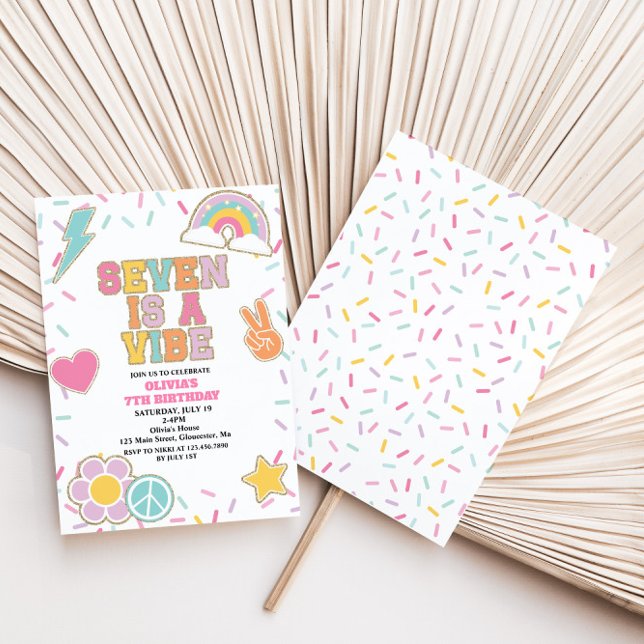 Preppy Patch 7. Geburtstag Einladung (Von Creator hochgeladen)