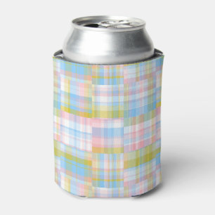 Preppy Patchwork Look Madras Pastel Dosenkühler