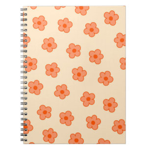 Preppy Peach Orange Hippie Blume Notizblock