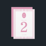 Preppy Peony Pink Chic Wedding Table Number Card Einladung<br><div class="desc">Preppy Peony Pink Wedding Table Number Card — a chic, elegant reception detail for a stylish modern wedding. Inspired by the preppy romance aesthetic and barbiecore pink trend, this refined table number card is perfect for the classic country club bride who loves polished feminine décor. Style it with gold table...</div>