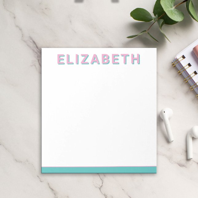 Preppy Personalisiert Modern Notepad Notizblock (Von Creator hochgeladen)