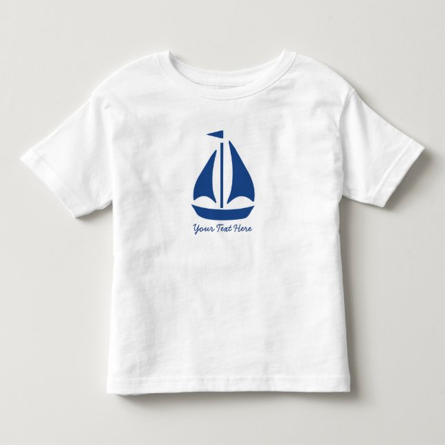 Preppy personalisiertes des blauen kleinkind t-shirt (Vorderseite)