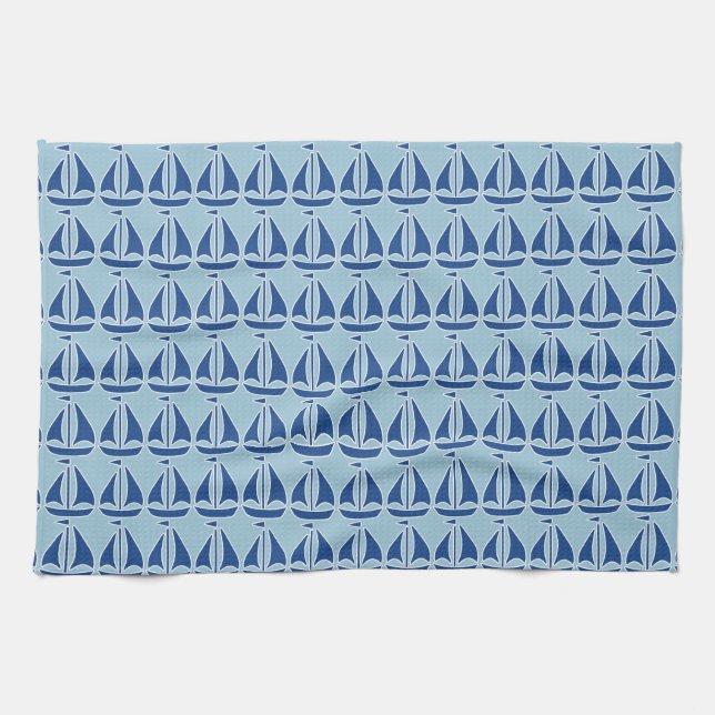 Preppy personalisiertes des blauen küchentuch (Horizontal)