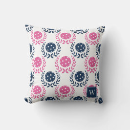 Preppy Pickleball Laurel Wreath –Navy & Hot Pink Kissen
