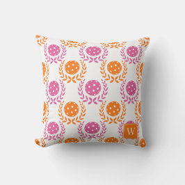 Preppy Pickleball Laurel Wreath – Orange Hot Pink Kissen