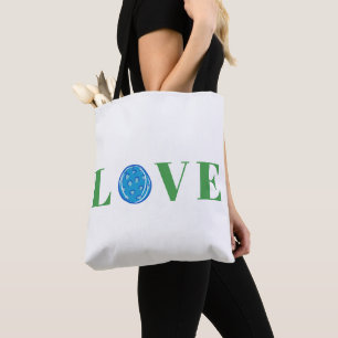 Preppy Pickleball Liebe Ball Blue Green Tasche