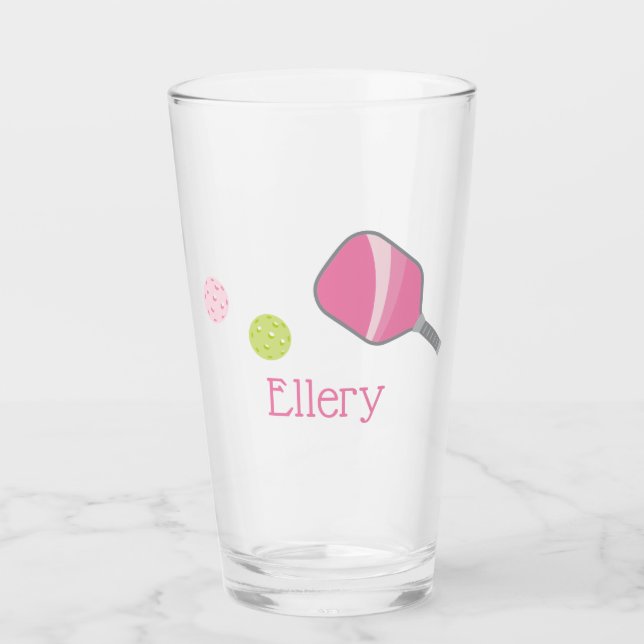 Preppy Pickleball Personalisiert Glass Tumbler (Vorderseite)