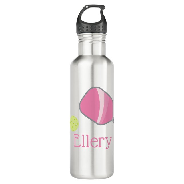 Preppy Pickleball Personalisiert Water Flasche Edelstahlflasche (Vorderseite)