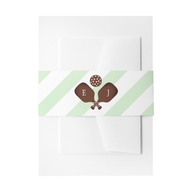 Preppy Pickleball Stripes Wedding Einladungsbanderole (Vorderseite Beispiel)