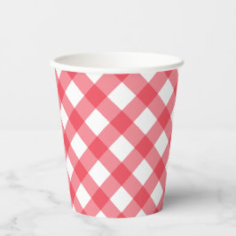 Preppy Picnic Red Kariert Gingham Party Pappbecher