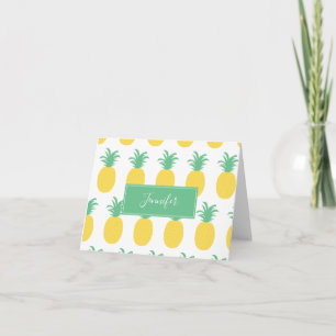Preppy Pineappel Personalisiert Stationery Dankeskarte