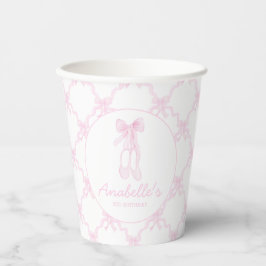 Preppy Pink Ballerina Slippers bearbeitbar Pappbecher