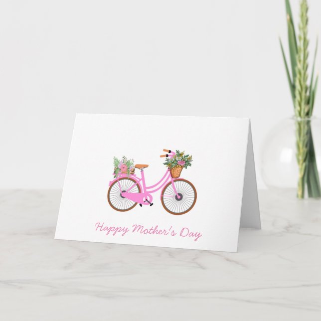 Preppy Pink Bicycle Karte (Vorderseite)