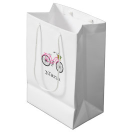 Preppy Pink Bicycle NAME Blume Aktionskorb Sommers Mittlere Geschenktüte