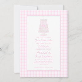 Preppy Pink Birthday Cake Erster Geburtstag Einladung