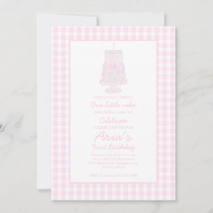 Preppy Pink Birthday Cake Erster Geburtstag Einladung