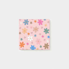 Preppy Pink Blume Herz Y2K Muster Post-it Klebezettel