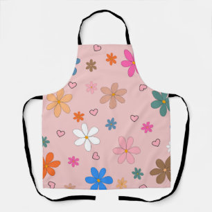 Preppy Pink Blume Herz Y2K Muster Schürze
