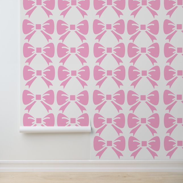 Preppy Pink Bow Baby Girl Kids Tapete (Anwendung)
