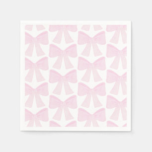 Preppy Pink Bow Grandmillennial erster Geburtstag Serviette