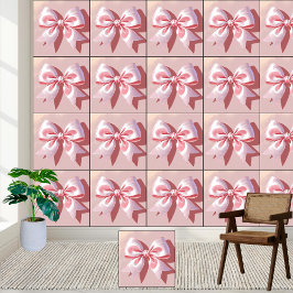 Preppy Pink Bow Tapete