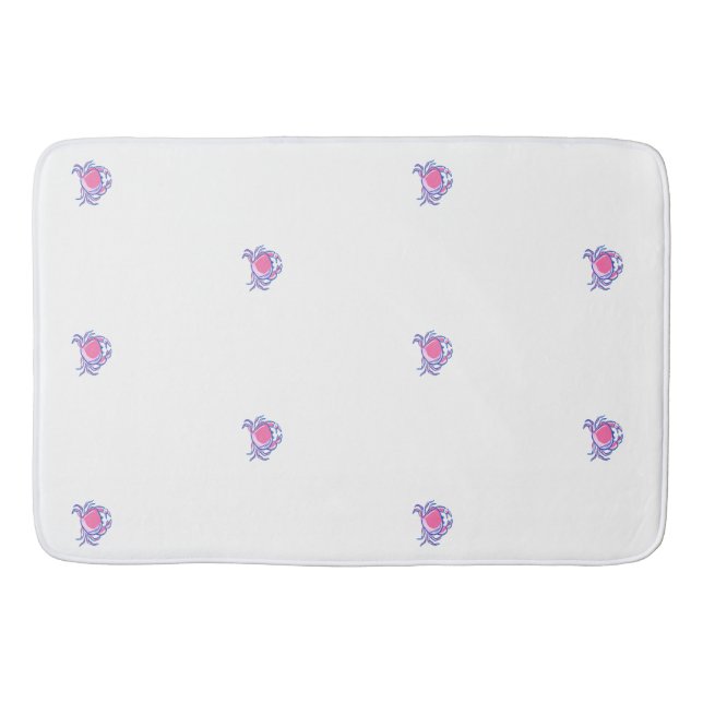 Preppy Pink Crab Badematte (Vorderseite)