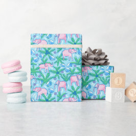 Preppy Pink Elephant Geschenkpapier