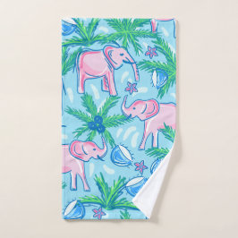 Preppy Pink Elephant Handtuch