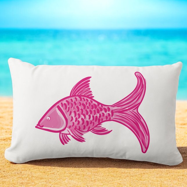 Preppy Pink Fish  Lendenkissen (Von Creator hochgeladen)