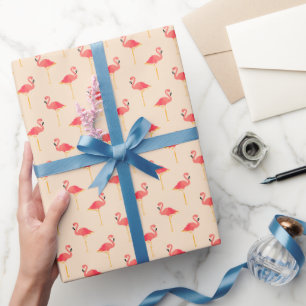Preppy Pink Flamingos auf Cream Wrapping Paper Geschenkpapier
