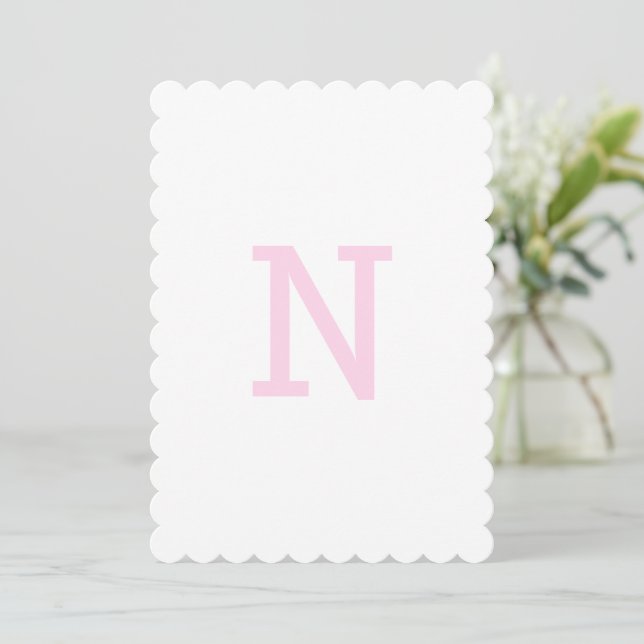 Preppy Pink Ginger Jar Monogram First Banner Einladung (Stehend Vorderseite)