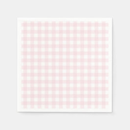 Preppy Pink Gingham Birthday Party Serviette